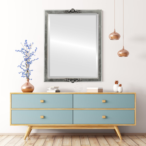 Lifestyle 2 - Athena Rectangle Frame - Silver Leaf with Black Antique Lifestyle 2 - Athena Rectangle Frame - Silver Leaf with Black Antique