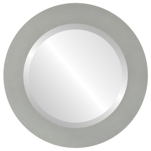 Beveled Mirror - Soho Round Frame - Bright Silver
