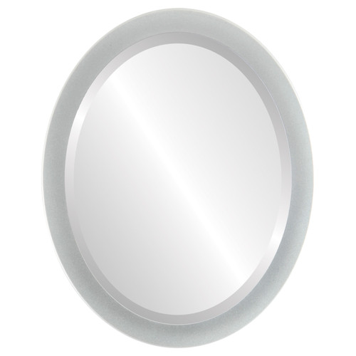 Beveled Mirror - Manhattan Oval Frame - Bright Silver