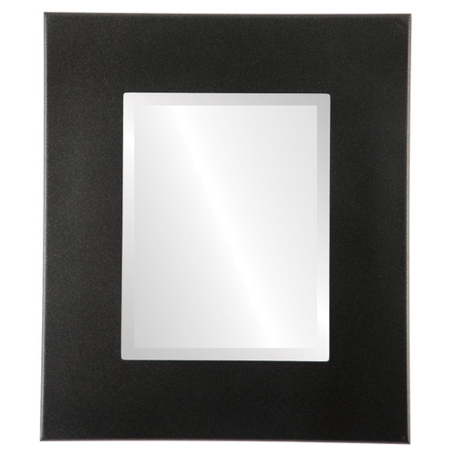 Beveled Mirror - Boulevard Rectangle Frame - Black Silver