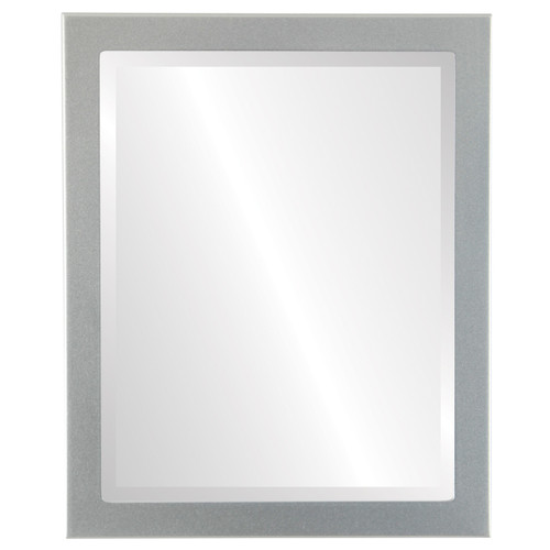 Beveled Mirror - Vienna Rectangle Frame - Bright Silver