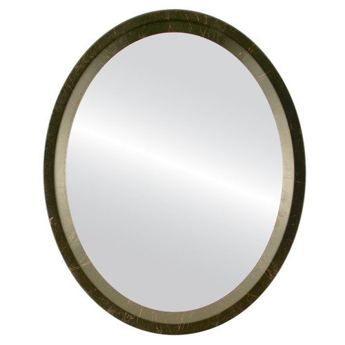 Flat Mirror - Huntington Oval Frame - Veined Onyx
