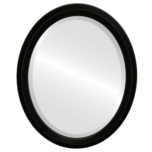 Beveled Mirror - Huntington Oval Frame - Rubbed Black