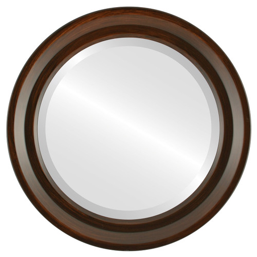 Beveled Mirror - Newport Round Frame - Mocha