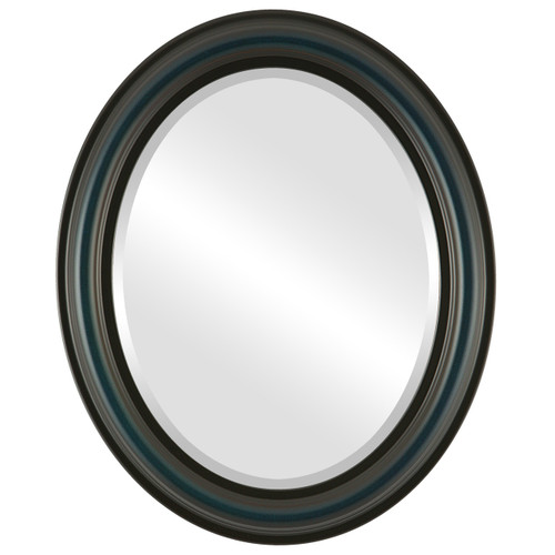 Beveled Mirror - Philadelphia Oval Frame - Royal Blue
