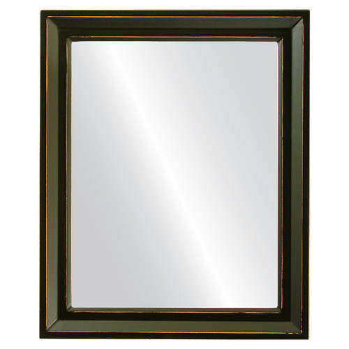 Flat Mirror - Newport Rectangle Frame - Rubbed Black Flat Mirror - Newport Rectangle Frame - Rubbed Black