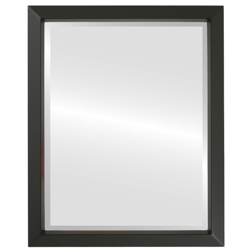 Beveled Mirror - Regatta Rectangle Frame - Matte Black