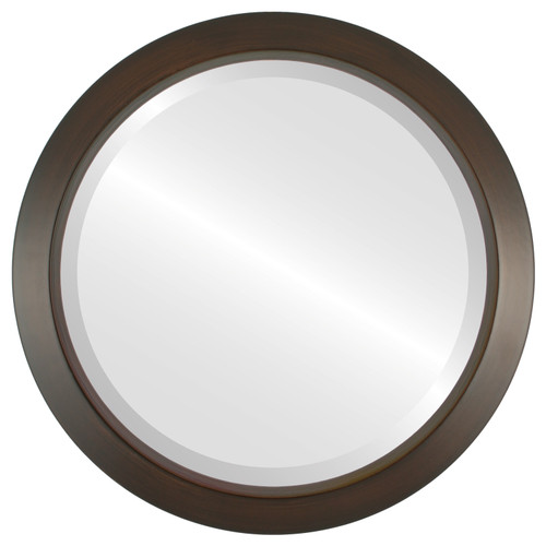 Beveled Mirror - Regatta Round Frame - Mocha