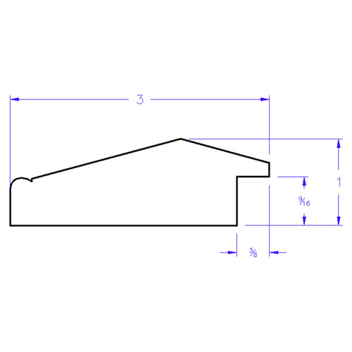 Lombardia Rectangle - Profile Drawing