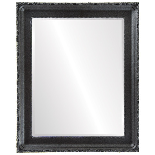 Beveled Mirror - Kensington Rectangle Frame - Black Silver