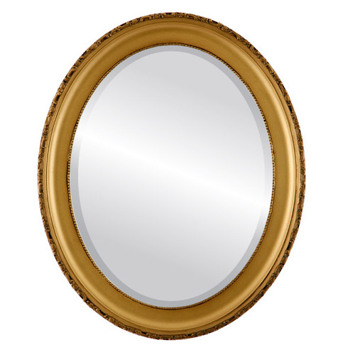 Beveled Mirror - Kensington Oval Frame - Desert Gold