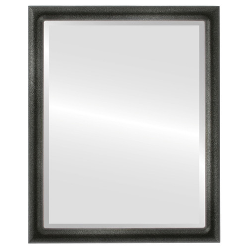 Bevelled Mirror - Pasadena Rectangle Frame - Black Silver