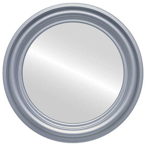 Flat Mirror - Philadelphia Circle Frame - Silver Spray Flat Mirror - Philadelphia Circle Frame - Silver Spray