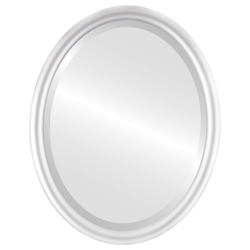 Bevelled Mirror - Pasadena Oval Frame - Silver Spray