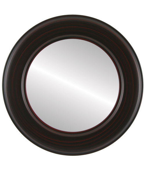 Flat Mirror - Marquis Circle Frame - Black Cherry Flat Mirror - Marquis Circle Frame - Black Cherry