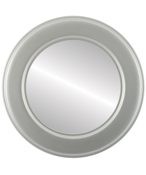 Flat Mirror - Marquis Circle Frame - Bright Silver Flat Mirror - Marquis Circle Frame - Bright Silver