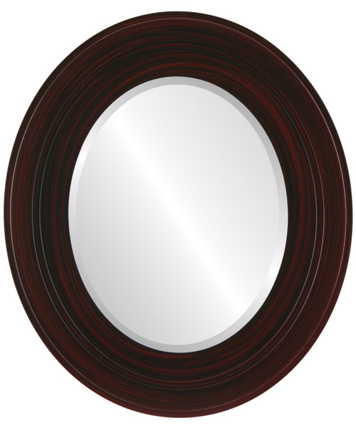 Beveled Mirror - Palomar Oval Frame - Black Cherry