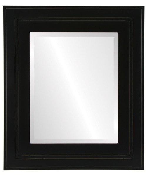 Beveled Mirror - Palomar Rectangle Frame - Rubbed Black
