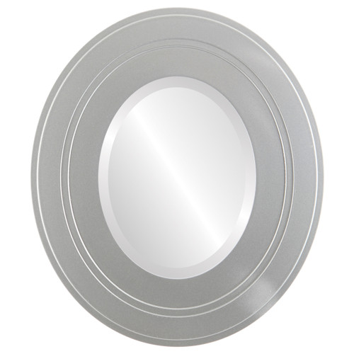 Beveled Mirror - Palomar Oval Frame - Bright Silver