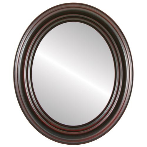 Flat Mirror - Regalia Oval Frame - Black Cherry Flat Mirror - Regalia Oval Frame - Black Cherry