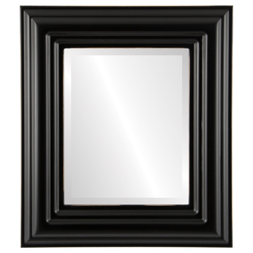 Beveled Mirror - Regalia Rectangle Frame - Rubbed Black