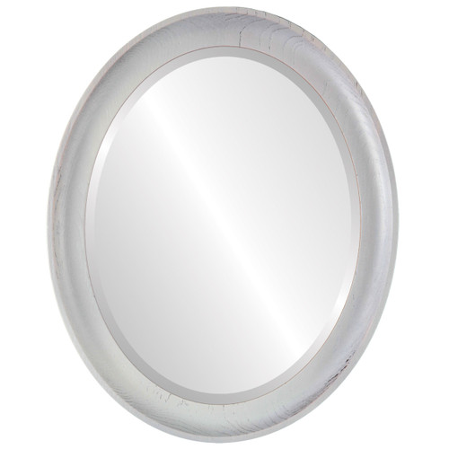 Beveled Mirror - Vancouver Oval Frame - Country White