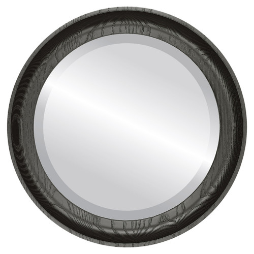 Beveled Mirror - Vancouver Round Frame - Matte Black