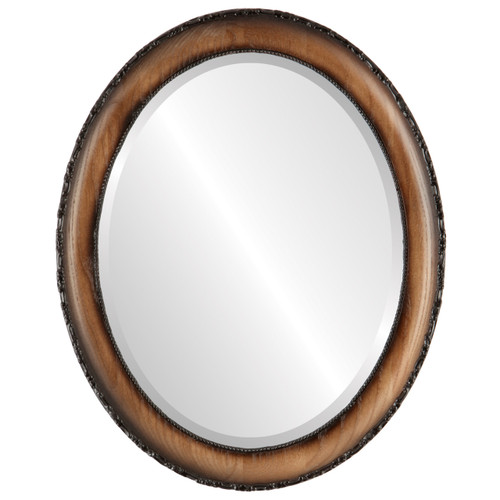 Beveled Mirror - Brookline Oval Frame - Toasted Oak