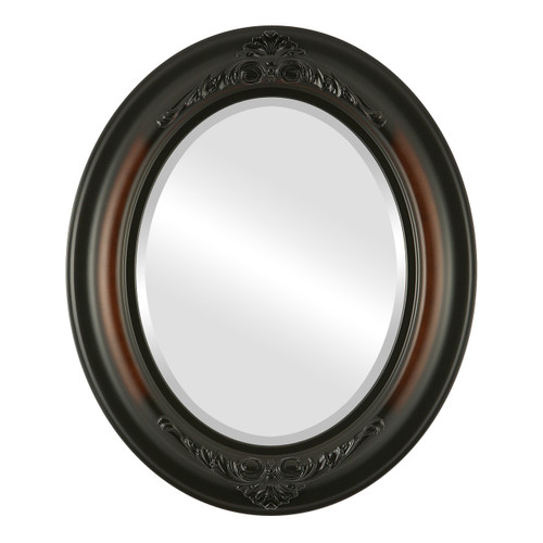 Beveled Mirror - Winchester Oval Frame - Walnut