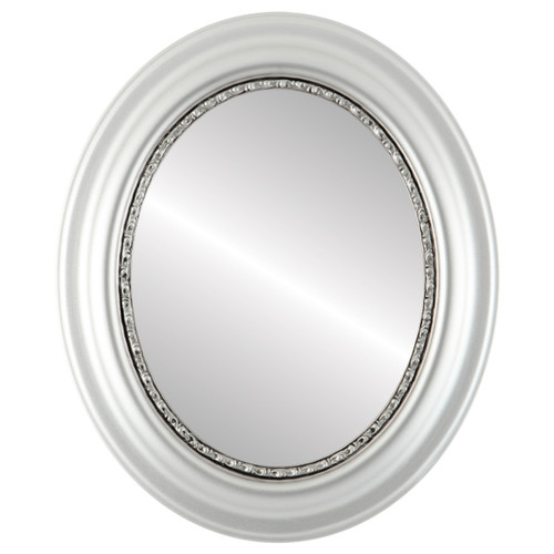 Flat Mirror - Chicago Oval Frame - Silver Spray Flat Mirror - Chicago Oval Frame - Silver Spray