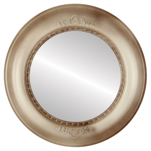 Beveled Mirror - Boston Round Frame - Taupe