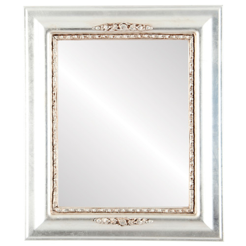 Flat Mirror - Boston Rectangle Frame - Silver Leaf with Brown Antique Flat Mirror - Boston Rectangle Frame - Silver Leaf with Brown Antique
