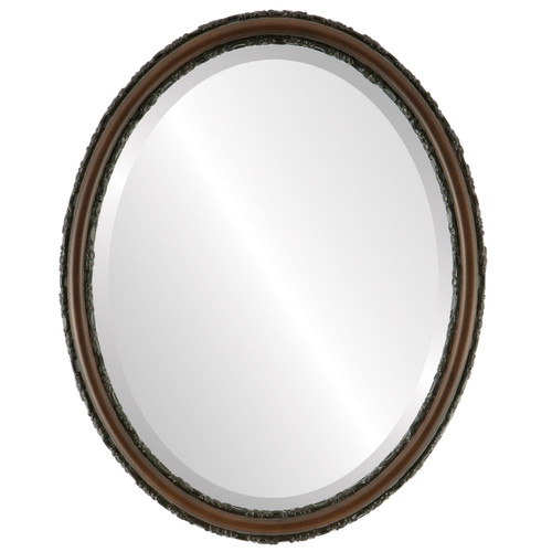 Beveled Mirror - Virginia Oval Frame - Walnut