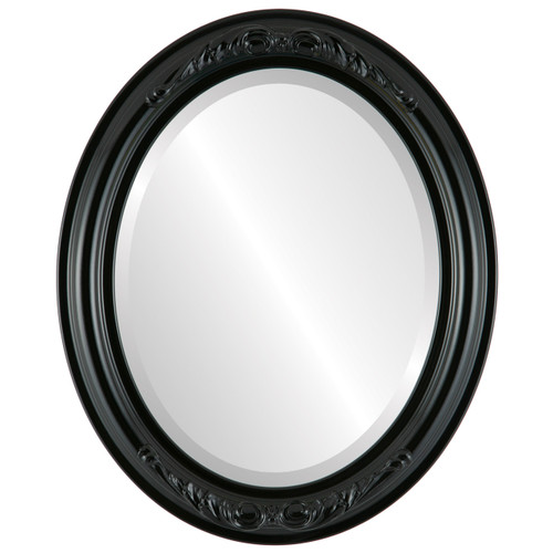 Beveled Mirror - Florence Oval Frame - Gloss Black