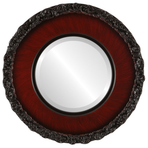 Beveled Mirror - Williamsburg Round Frame - Vintage Cherry