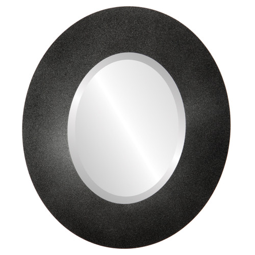 Beveled Mirror - Tribeca Oval Frame - Black Silver