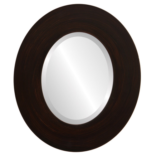 Beveled Mirror - Tribeca Oval Frame - Mocha