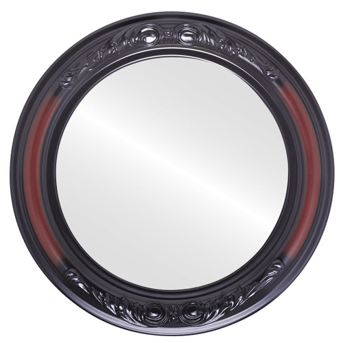 Flat Mirror - Florence Circle Frame - Rosewood Flat Mirror - Florence Circle Frame - Rosewood