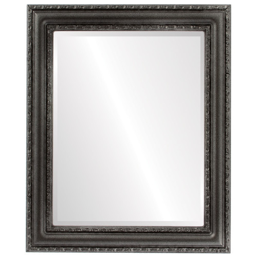 Beveled Mirror - Dorset Rectangle Frame - Black Silver