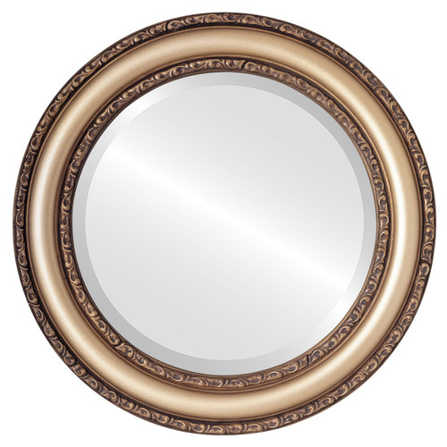 Beveled Mirror - Dorset Round Frame - Desert Gold