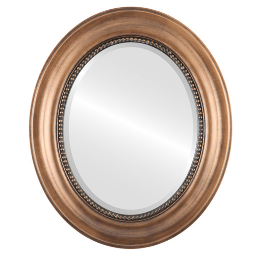 Beveled Mirror - Heritage Oval Frame - Sunset Gold
