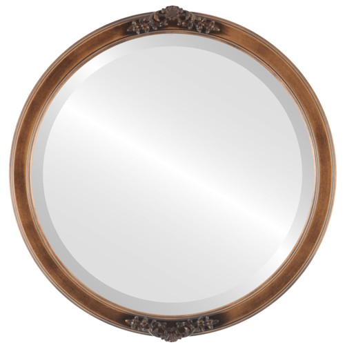 Beveled Mirror - Athena Round Frame - Sunset Gold