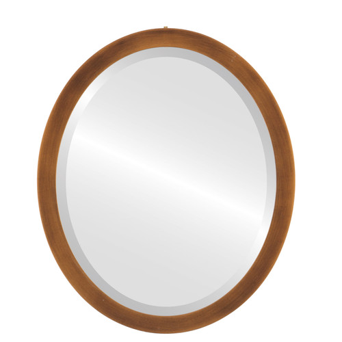 Beveled Mirror - Manhattan Oval Frame - Sunset Gold