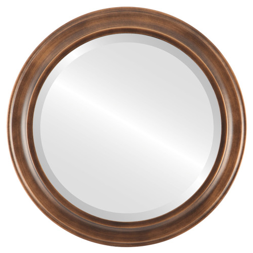 Beveled Mirror - Messina Round Frame - Sunset Gold