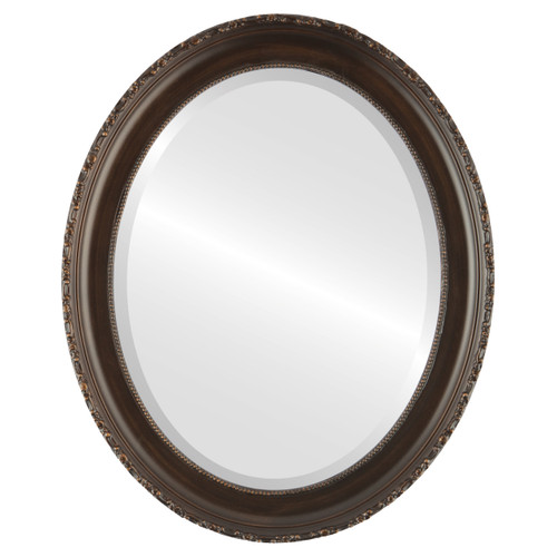 Beveled Mirror - Kensington Oval Frame - Rubbed Bronze