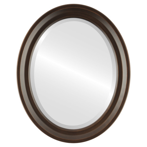 Beveled Mirror - Newport Oval Frame - Rubbed Bronze
