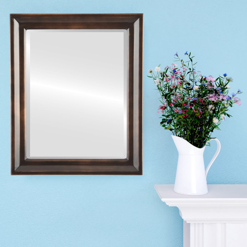 Lifestyle - Newport Framed Rectangle Mirror - Rubbed Bronze