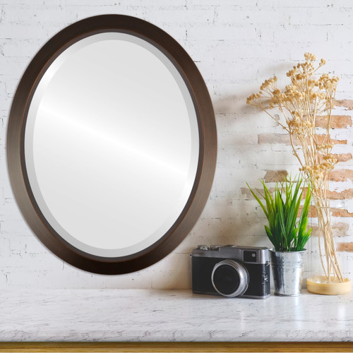 Lifestyle 1 - Regatta Framed Oval Mirror - Rubbed Bronze