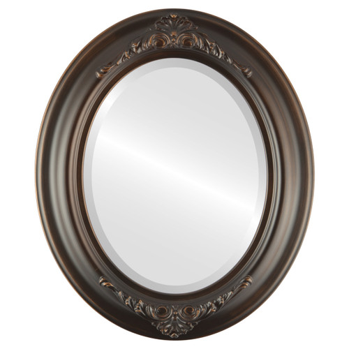 Beveled Mirror - Winchester Oval Frame - Rubbed Bronze