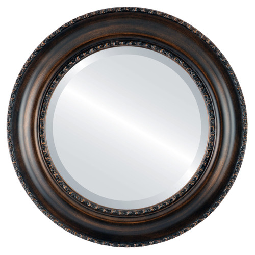 Beveled Mirror - Somerset Round Frame - Rubbed Bronze